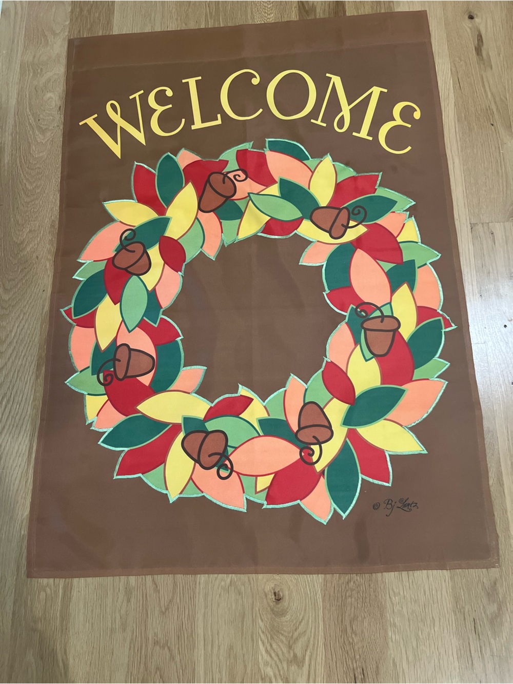 Welcome Fall Wreath Garden Flag 40X28 by
Bj Lantz